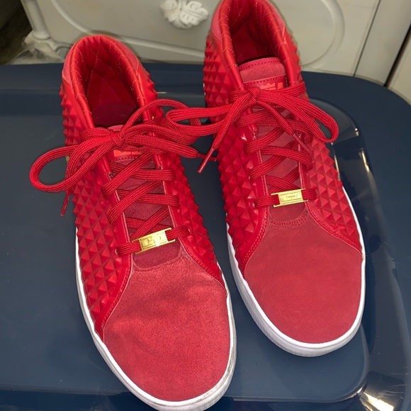 Nike lebron suede XIII studded red shoes size 12 - Picture 3 of 4